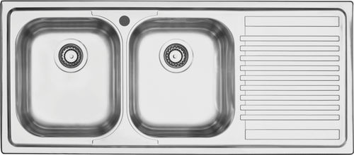 Évier 2 bacs - 1LFS12D - F.lli Barazza Srl - avec égouttoir / en inox / encastrable