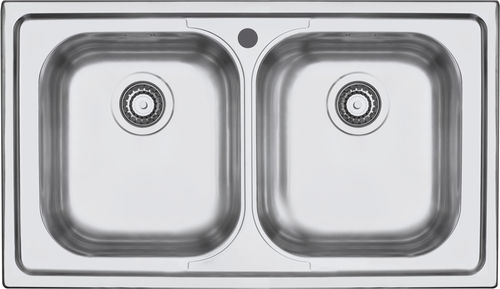 Évier 2 bacs - 1LFS92 - F.lli Barazza Srl - sans égouttoir / en inox / encastrable