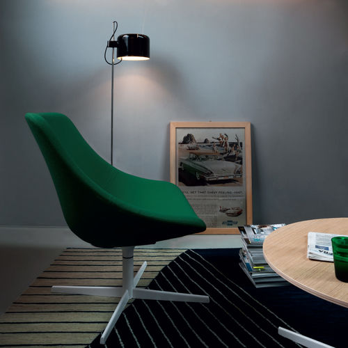 Fauteuil visiteur contemporain - AUKI - Lapalma - en cuir / en tissu / en métal chromé