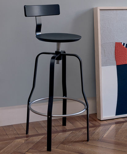 Chaise de bar contemporaine - GIRO - Lapalma - d'intérieur / en cuir / en contreplaqué