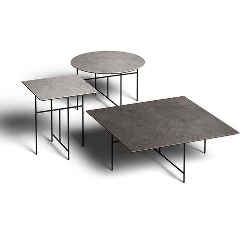 Table basse contemporaine - Sen  - DePadova - en céramique / avec piètement en acier thermolaqué / ronde