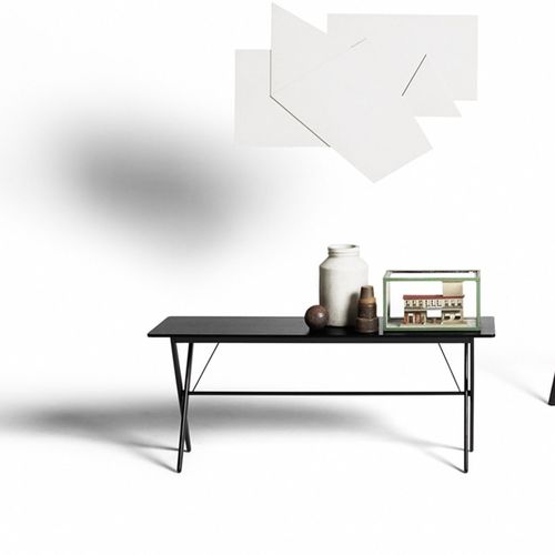 Console contemporaine - DePadova - en chêne / en acier peint / avec piètement en chêne