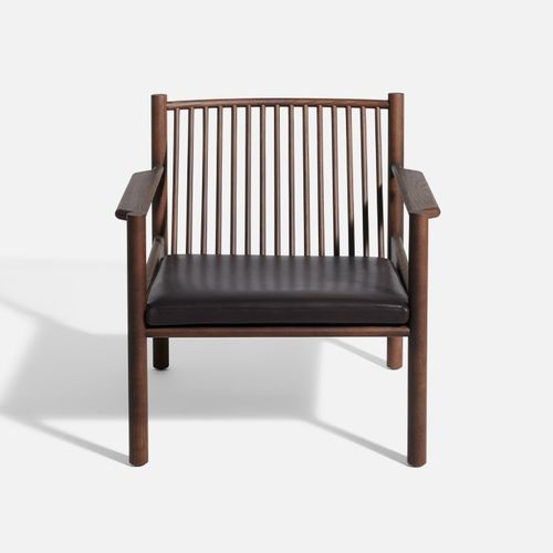 Fauteuil design scandinave - Ava  - DePadova - en cuir / en bois massif / en frêne