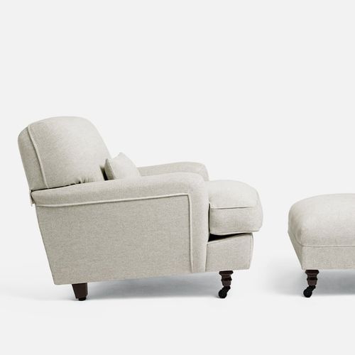 Fauteuil contemporain - Raffles  - DePadova - en tissu / avec coussin amovible / avec repose-pieds