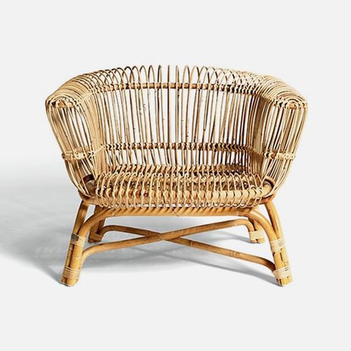 Fauteuil vintage - Silvia - DePadova - en rotin / en rotin / rouge