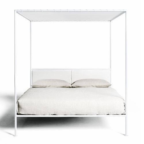 Lit à baldaquin - Asseman - DePadova - double / contemporain / tapissé