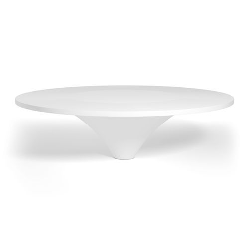 Table contemporaine - French Concession - DePadova - en Corian® / avec piètement en acier peint / ronde
