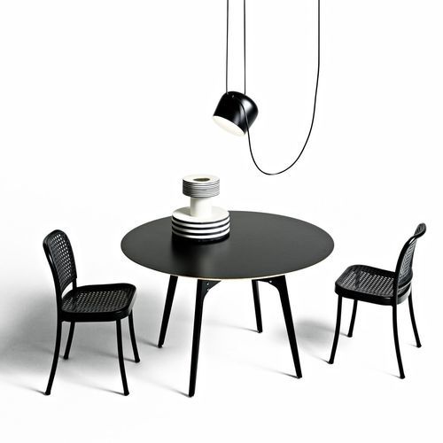 Table à manger contemporaine - Otis - DePadova - en HPL / en marbre / avec piètement en acier peint