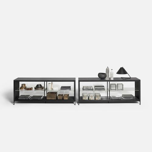 Buffet contemporain - Combi  - DePadova - en chêne / en placage de bois / en acier peint
