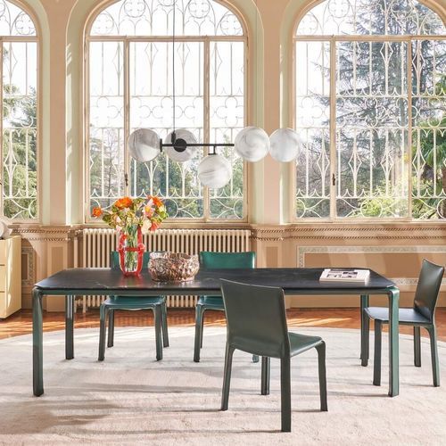 Table contemporaine - CAB TAB - Cassina - en bois / en marbre / avec piètement en fer