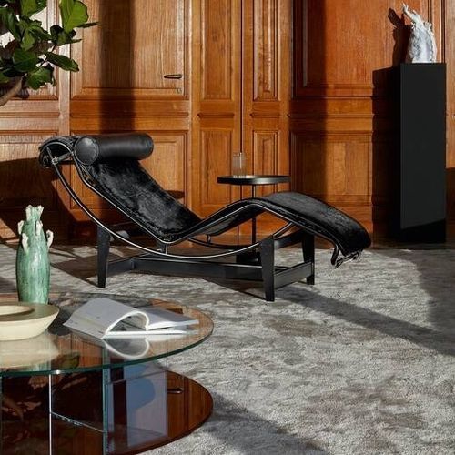 Chaise longue contemporaine - 004 1C/4C/1T/1P/_N - Cassina - en cuir / en acier chromé / 1 place