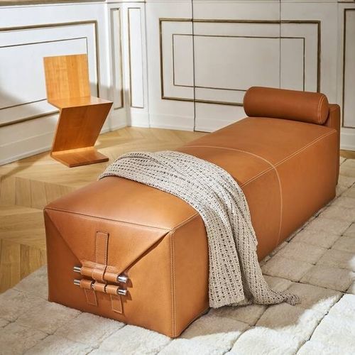 Banquette contemporaine - SOMEWHERE EL - S - Cassina - en cuir / avec piètement en métal / en métal chromé