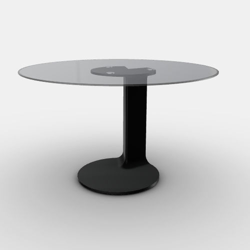 Guéridon contemporain - TL59 - Cassina - en verre / avec piètement en métal / rectangulaire