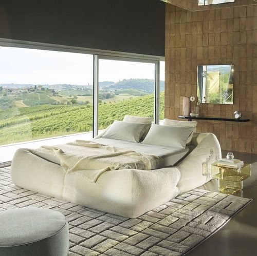 Lit double - MON-NID - Cassina - contemporain / avec base de rangement / en tissu