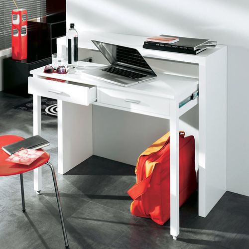 Bureau sur pied - 09 - Woodman Ltd. - contemporain / droit / blanc