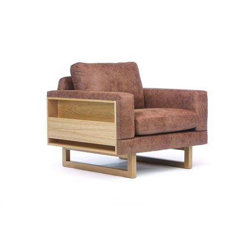 Fauteuil contemporain - LIBERIA  - Woodman Ltd. - en tissu / en chêne / à coussins