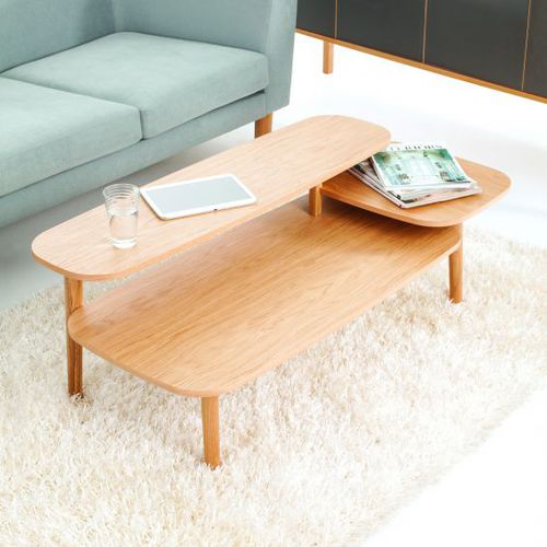 Table basse contemporaine - EICHBERG - Woodman Ltd. - en placage de bois / avec piètement en chêne / résidentielle