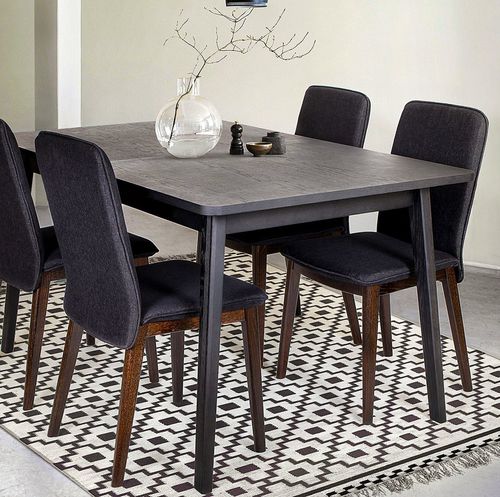 Table à manger contemporaine - SKAGEN - Woodman Ltd. - en bois teinté / en métal / avec piètement en chêne