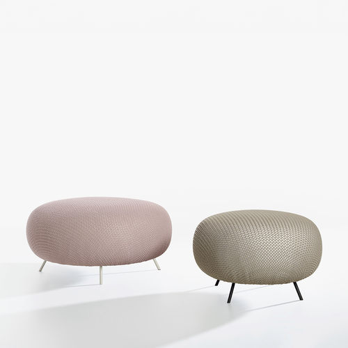 Pouf contemporain - GIOIA - IOC project partners - en tissu / en métal peint / rond