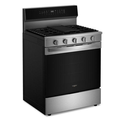 Cuisinière à gaz - WFGS7530RZ - Whirlpool - 4 foyers / 1 four / autonettoyante
