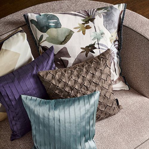 Coussin carré - MASTERPIECES VOL. II : COLIBRI  - Zimmer + Rohde GmbH - uni / en soie / bleu