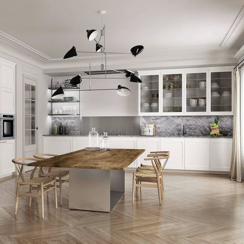 Cuisine contemporaine - FILÒ  - Euromobil spa - en verre / en aluminium / en porcelaine