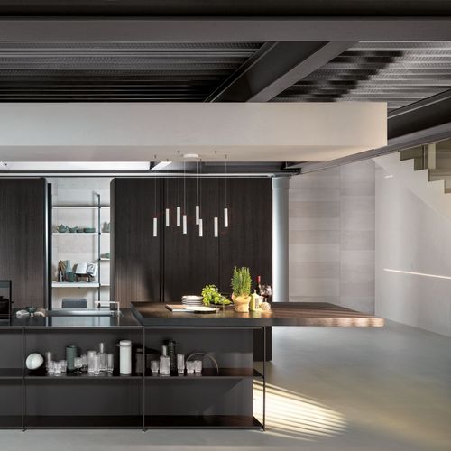 Cuisine contemporaine - TELERO ANTIS LAIN - Euromobil spa - en bois / en verre / en inox