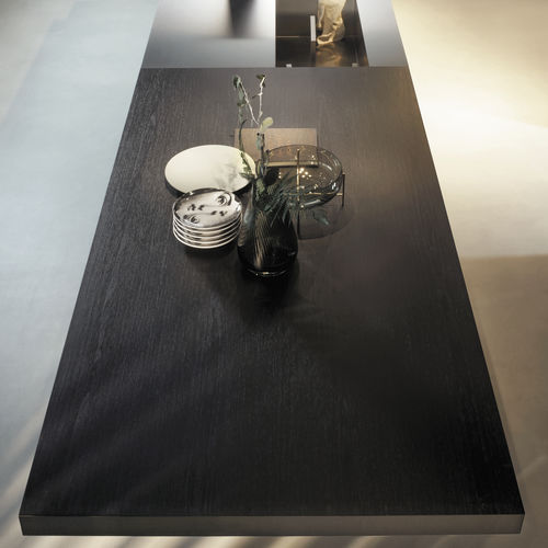 Table contemporaine - EAT - Euromobil spa - en bois / avec piètement en métal / rectangulaire