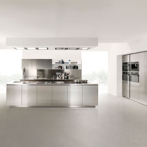 Cuisine contemporaine - FREE STEEL  - Euromobil spa - en acier inoxydable / en aluminium anodisé / en acier inoxydable brossé