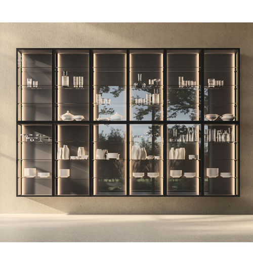 Vaisselier contemporain - LEVITAS - Euromobil spa - en verre / aluminium
