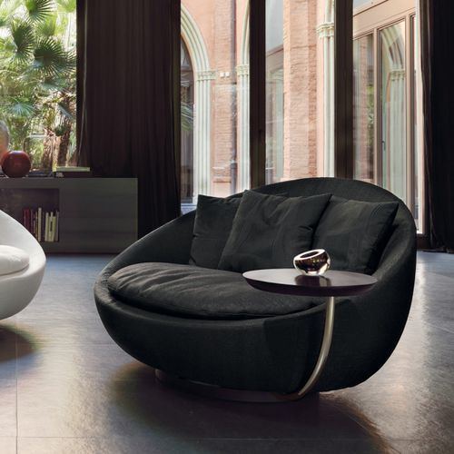 Fauteuil contemporain - LACOON - desiree divani - en tissu / en cuir / en métal
