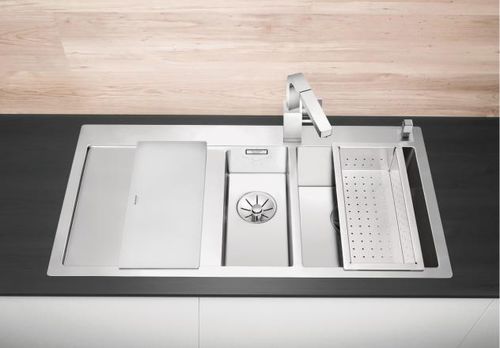 Évier 2 bacs - CLARON 6 S-IF - BLANCO GmbH + Co KG - avec égouttoir / en inox / encastrable