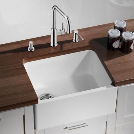 Évier 1 bac - BELFAST - BLANCO GmbH + Co KG - sans égouttoir / en céramique / timbre d'office