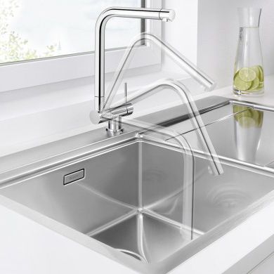 Mitigeur à poser - LARESSA-F , CORESSA-F - BLANCO GmbH + Co KG - en métal chromé / de cuisine / 1 trou