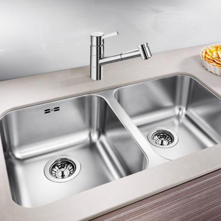 Évier 2 bacs - SUPRA 340/340-U - BLANCO GmbH + Co KG - sans égouttoir / en inox / sous plan