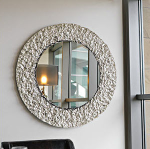 Miroir mural - CLIFF - B.M.B. snc - Spiegel - contemporain / rond / en bois laqué