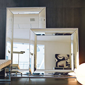 Miroir mural - LAUX  - B.M.B. snc - Spiegel - sur pied / contemporain / rectangulaire