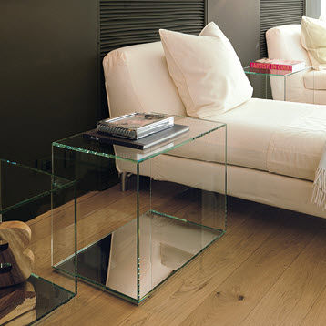 Table d'appoint contemporaine - NOA  - B.M.B. snc - Spiegel - en verre / avec piètement en verre / rectangulaire