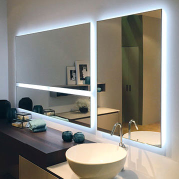 Miroir de salle de bain mural - B.M.B. snc - Spiegel - contemporain / rectangulaire / carré