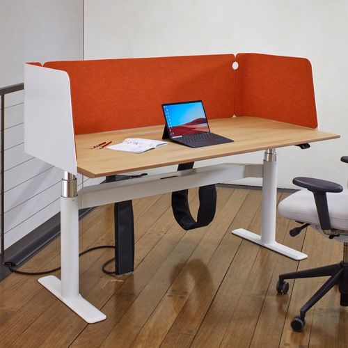 Séparateur de bureau sur bureau - ISATELLITI S200 - UNIFOR - en verre / stratifié / modulable