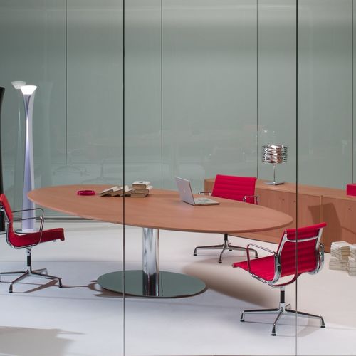Table de réunion contemporaine - MOODWAY - UNIFOR - en bois / avec piètement en métal / rectangulaire