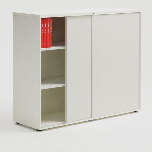 Armoire de classement basse - MOBILI MS - UNIFOR - en bois / à portes coulissantes / contemporaine