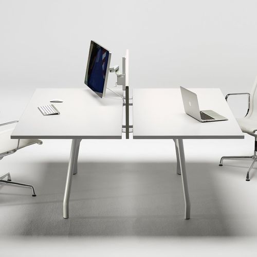 Bureau pour open space - MDL LIGHT - UNIFOR - sur pied / pour 2 personnes / contemporain