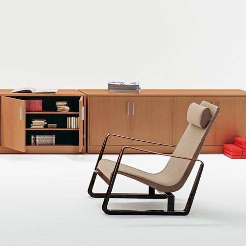 Armoire de classement basse - MOODWAY - UNIFOR - haute / en bois / avec porte battante