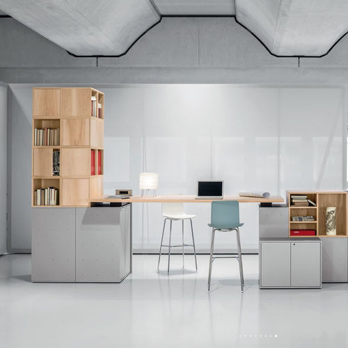 Bureau pour open space - CASES - UNIFOR - sur pied / contemporain / en bois