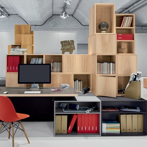 Bibliothèque modulable - CASES - UNIFOR - contemporaine / pour bureau / pour stockage