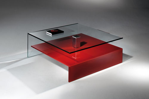 Table basse contemporaine - NUO - Dreieck GmbH - en verre / en acier inoxydable poli / en acier inoxydable