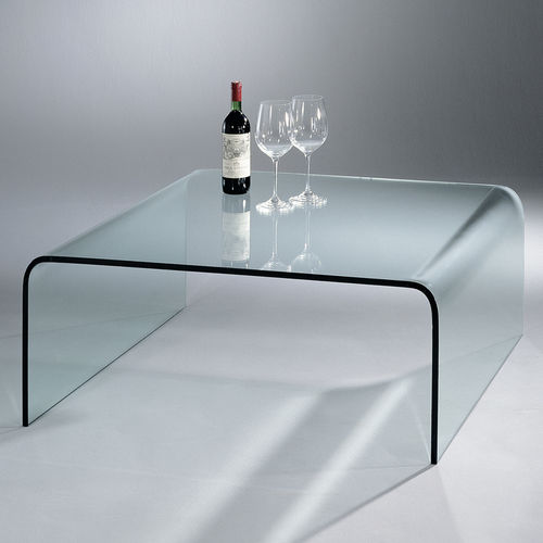 Table basse contemporaine - U - Dreieck GmbH - en verre / rectangulaire / courbée