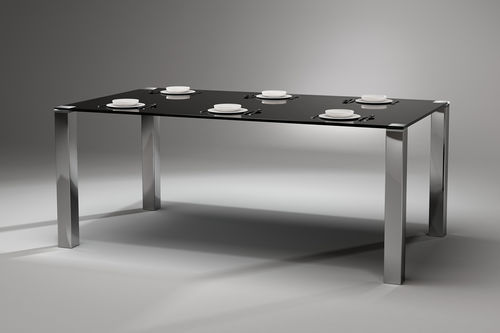 Table à manger contemporaine - QUADRO MAGNUM - Dreieck GmbH - en verre / en acier inoxydable / rectangulaire