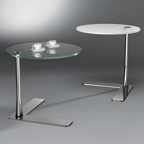 Table d'appoint contemporaine - FADO - Dreieck GmbH - en verre / en acier / circulaire
